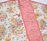 Watercolor Floral Quilt Kit, Minky Whole Cloth Baby Cheater Panel, Simple Quick Easy Beginner Girl Blanket DIY Project Nursery Bedding Coral