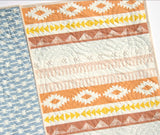 Wholecloth Quilt Kit, Arizona Tribal Baby Bedding Blanket Project, April Rhodes Art Gallery Fabrics, Light Blue Peach Brown, Panel Cheater