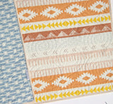 Wholecloth Quilt Kit, Arizona Tribal Baby Bedding Blanket Project, April Rhodes Art Gallery Fabrics, Light Blue Peach Brown, Panel Cheater