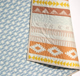 Wholecloth Quilt Kit, Arizona Tribal Baby Bedding Blanket Project, April Rhodes Art Gallery Fabrics, Light Blue Peach Brown, Panel Cheater