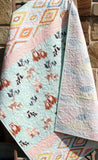 Woodland Baby Girl Quilt Kit, DIY Project, Forest Animals Hello Bear, Art Gallery Fabrics, Deer Fox, Simple Easy Beginner, Striped Pattern