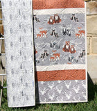 Woodland Quilt Kit, Baby Boy, DIY Project, Forest Animals Hello Bear, Art Gallery Fabrics, Deer Fox, Simple Easy Beginner, Striped Pattern