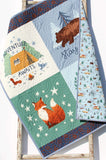 Kristin Blandford Designs Baby Quilt Kits Woodland Quilt Kit, Forest Animals Panel, Nursery Crib Sewing Blanket, Elk Bear Quilting DIY Project Simple Quick Easy Woods Outdoor