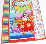 Kristin Blandford Designs Baptism Quilt Kit, Biblical Bedding, Noah's Ark Fabrics Two by Two Boy or Girl, Animals Quilt Kit, Panel Beginner Kit DIY Project Easy Idea