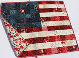 Kristin Blandford Designs Boy Quilts American Flag Quilt Faux Patchwork Home Decor Patriotic USA United States of America Red White Blue Small Table Decor Legacy Quilted