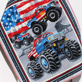 Kristin Blandford Designs Boy Quilts American Monster Truck Quilt Boy Baby Blanket Nursery Bedding Newborn Baby Shower Gifts Handmade Personalized with Name Patriotic USA Racing