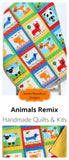 Kristin Blandford Designs Boy Quilts Animal Baby Quilt, Dachshund Blanket, Handmade Patchwork Bedding Gender Neutral Boys or Girls Sheep Duck Dog Toddler Bed Kids Gift