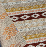 Arizona Tribal Aztec Quilt, Boy or Girl Baby Bedding Blanket, Brown Gold Modern Nursery Quilt