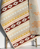 Arizona Tribal Aztec Quilt, Boy or Girl Baby Bedding Blanket, Brown Gold Modern Nursery Quilt