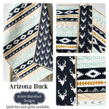 Arizona Tribal Aztec Quilt, Buck Deer Baby Boy Crib Bedding, Handmade Boy Quilt