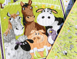 Kristin Blandford Designs Boy Quilts Baby Quilt Farm Baby Blanket Girl Ranch Animals Country Bedding Gender Neutral Pig Sheep Horse Tractor Barn Barnyard Newborn Monogram Gift