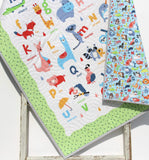 Kristin Blandford Designs Boy Quilts Baby Quilt, Noahs Ark Baptism Baby Gift Baby Crib Blankets Newborn Alphabet Nursery Bedding Boy Girl Gender Neutral Personalized Name