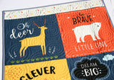 Kristin Blandford Designs Boy Quilts Baby Quilts, Woodland Baby Blanket, Nursery Decor, Forest Animals, Fox Deer Bear Camping Mountains Personalized Name Boy Gift Brave Clever