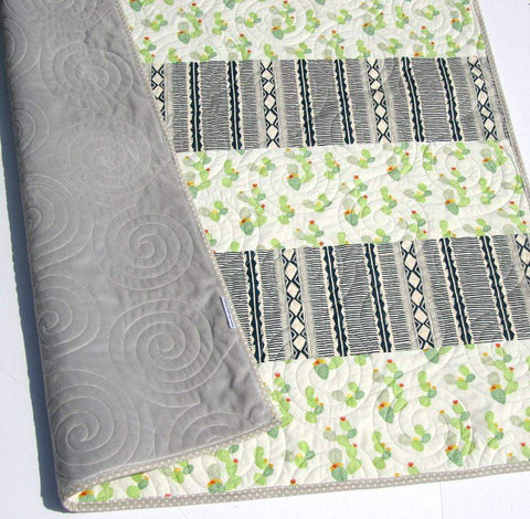 succulent crib bedding Baby Shower Gift, Cactus Nursery Decor, Handmade Quilt, Minky Baby Bla