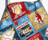 Kristin Blandford Designs Boy Quilts Baseball Quilt, Sports Blanket, Nursery Crib Bedding, Handmade Gift for Baby Toddler Boy, Personalized Name Monogrammed, Sale Home Run Blue