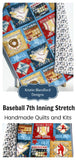 Kristin Blandford Designs Boy Quilts Baseball Quilt, Sports Blanket, Nursery Crib Bedding, Handmade Gift for Baby Toddler Boy, Personalized Name Monogrammed, Sale Home Run Blue