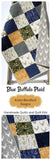 Blue Buffalo Plaid Quilt, Woodland Boy Lumberjack Plaid Check, Deer Camping