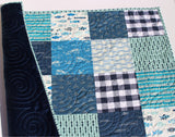 Kristin Blandford Designs Boy Quilts Boy Quilts Handmade, Woodland Baby Blanket, Fish Nursery Bedding