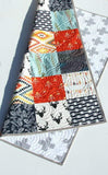 Buck Boy Quilt, Navy Red Nursery Toddler Bedding, Woodland Boy Quilt