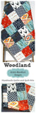 Buck Boy Quilt, Navy Red Nursery Toddler Bedding, Woodland Boy Quilt
