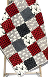 Buffalo Plaid Quilt, Woodland Boy Lumberjack Plaid Check Nursery, Deer Buck Boy Baby Bedding