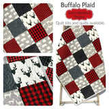 Buffalo Plaid Quilt, Woodland Boy Lumberjack Plaid Check Nursery, Deer Buck Boy Baby Bedding