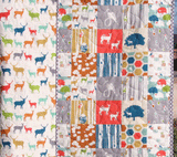 Deer Quilt, Elk Woodland Rustic Nursery Blanket, Boy Bedding Blanket