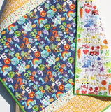 English Spanish Quilt, Numbers Baby Bedding, Color Crib Blanket, Boys or Girls, Neutral Nursery Decor Colorful Purple Yellow Red Green, Gift