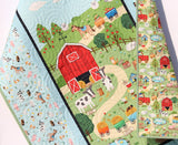 Kristin Blandford Designs Boy Quilts Farm Quilt Barnyard Animals Baby Blanket Boy or Girl Ranch Country Bedding Gender Neutral Pig Cow Horse Tractor Barn Dog Cat Newborn Gift