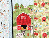 Kristin Blandford Designs Boy Quilts Farm Quilt Barnyard Animals Baby Blanket Boy or Girl Ranch Country Bedding Gender Neutral Pig Cow Horse Tractor Barn Dog Cat Newborn Gift