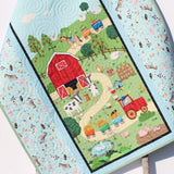 Kristin Blandford Designs Boy Quilts Farm Quilt Barnyard Animals Baby Blanket Boy or Girl Ranch Country Bedding Gender Neutral Pig Cow Horse Tractor Barn Dog Cat Newborn Gift