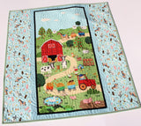 Kristin Blandford Designs Boy Quilts Farm Quilt Barnyard Animals Baby Blanket Boy or Girl Ranch Country Bedding Gender Neutral Pig Cow Horse Tractor Barn Dog Cat Newborn Gift