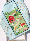 Kristin Blandford Designs Boy Quilts Farm Quilt Barnyard Animals Baby Blanket Boy or Girl Ranch Country Bedding Gender Neutral Pig Cow Horse Tractor Barn Dog Cat Newborn Gift