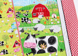 Kristin Blandford Designs Boy Quilts Farm Quilt Barnyard Animals Baby Blanket Boy or Girl Ranch Country Bedding Gender Neutral Pig Sheep Cow Horse Tractor Barn Barnyard Dog Gift