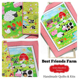 Kristin Blandford Designs Boy Quilts Farm Quilt Barnyard Animals Baby Blanket Boy or Girl Ranch Country Bedding Gender Neutral Pig Sheep Cow Horse Tractor Barn Barnyard Dog Gift