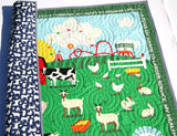 Kristin Blandford Designs Boy Quilts Farm Quilt, Gender Neutral Baby Blanket, Boy or Girl, Ranch Animals, Country Bedding, Pig Goat Cow Sheep Horse Barn Barnyard Gift Fair