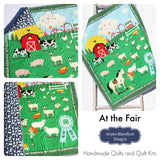 Kristin Blandford Designs Boy Quilts Farm Quilt, Gender Neutral Baby Blanket, Boy or Girl, Ranch Animals, Country Bedding, Pig Goat Cow Sheep Horse Barn Barnyard Gift Fair