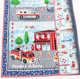 Kristin Blandford Designs Boy Quilts First Responders Handmade Baby Quilt Fire Truck Baby Blanket Police Nursery Bedding Rescue Ambulance Helicopter Safety Hero Boy or Girl