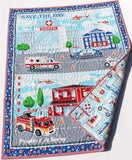 Kristin Blandford Designs Boy Quilts First Responders Handmade Baby Quilt Fire Truck Baby Blanket Police Nursery Bedding Rescue Ambulance Helicopter Safety Hero Boy or Girl
