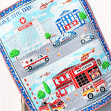 Kristin Blandford Designs Boy Quilts First Responders Handmade Baby Quilt Fire Truck Baby Blanket Police Nursery Bedding Rescue Ambulance Helicopter Safety Hero Boy or Girl