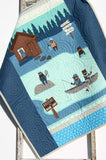 Fishing Quilt Baby Boy Bedding Woodland Lodge Lake Forest Bears