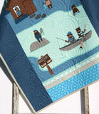 Fishing Quilt Baby Boy Bedding Woodland Lodge Lake Forest Bears