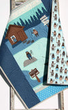 Fishing Quilt Baby Boy Bedding Woodland Lodge Lake Forest Bears