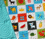 I Spy Quilt, Personalized Baby Gift, Patchwork Handmade Quilt, Boy Crib Blanket, Minky Nursery Bedding, Educational, Add Monogrammed Name