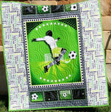 LAST ONE Soccer Baby Quilt, Sports Blanket, Green, Nursery Bedding, Crib Quilt, Soccer Ball, Handmade Gift for Baby Gender Neutral Boy Girl