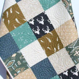 Kristin Blandford Designs Boy Quilts LAST ONES Rustic Baby Bedding, Aztec Baby Quilt, Tribal Nursery, Feather Crib Quilt, Brown Tan Green Navy Blue, Patchwork, Toddler Quilt, Decor
