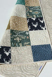 Kristin Blandford Designs Boy Quilts LAST ONES Rustic Baby Bedding, Aztec Baby Quilt, Tribal Nursery, Feather Crib Quilt, Brown Tan Green Navy Blue, Patchwork, Toddler Quilt, Decor