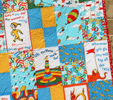 Oh the Places You'll Go Dr Seuss Baby Quilt, Nursery Bedding, Baby Blanket