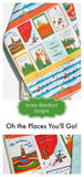 Oh the Places You'll Go Dr Seuss Bright Baby Quilt, Nursery Bedding, Baby Blanket