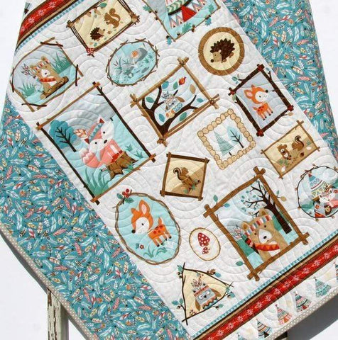 Quilt, Woodland Baby Quilt, Nursery Decor, Nature Outdoors, Blankets, Forest Animals